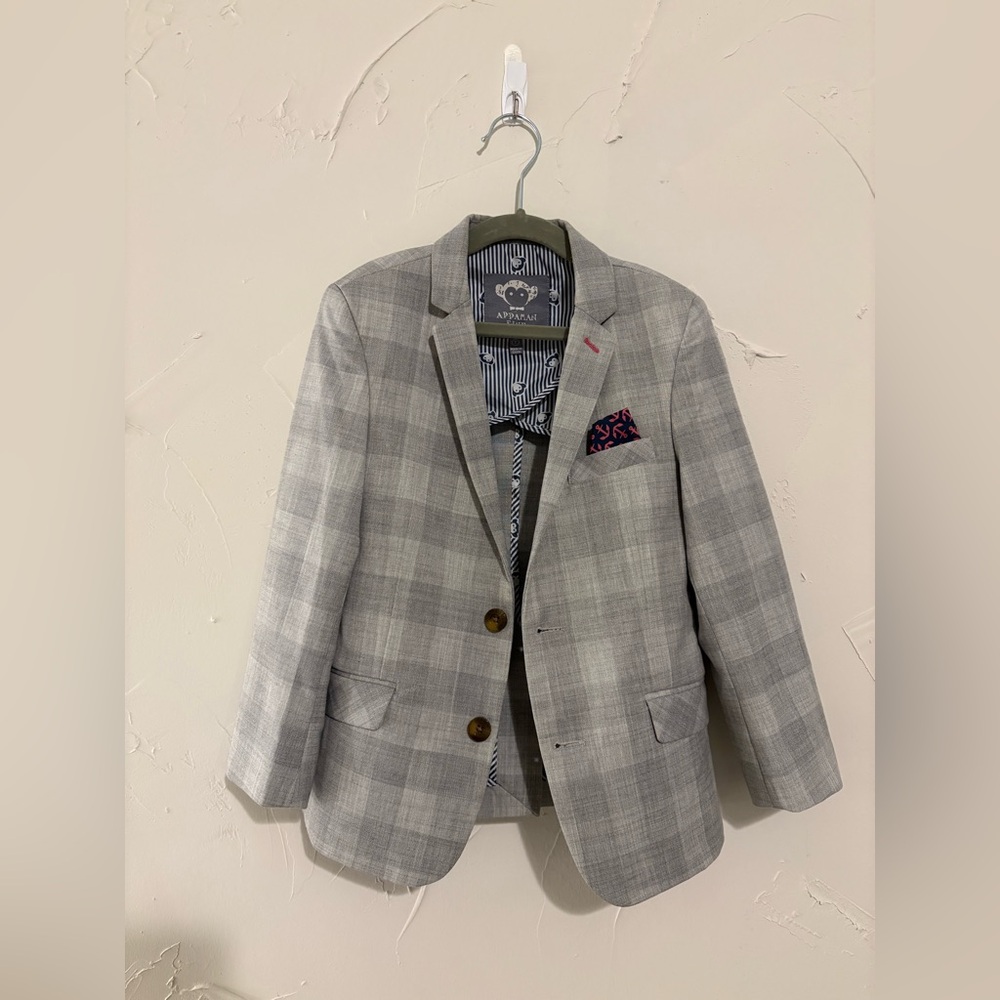 Gray Plaid Men's Blazer